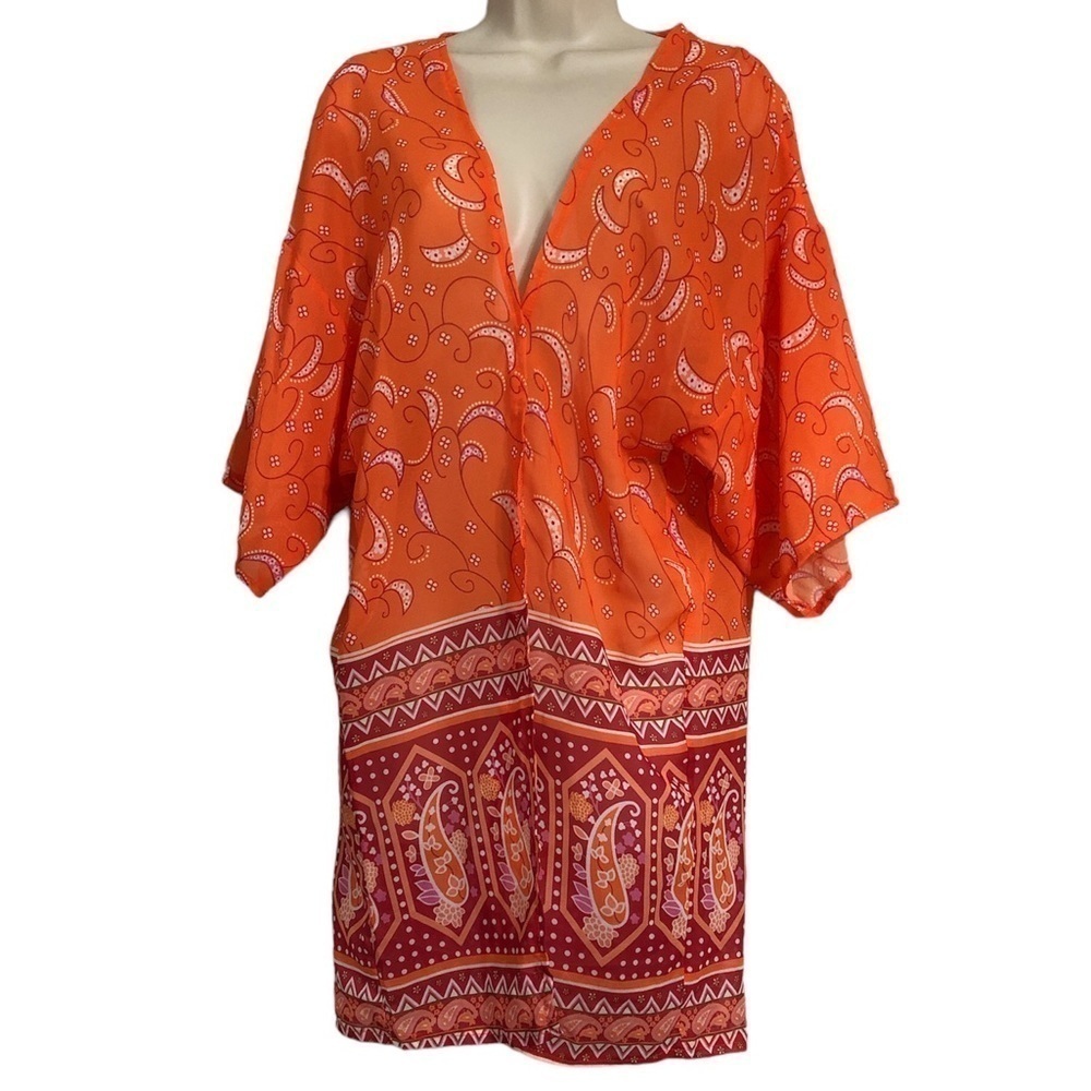 Orange sheer cover up size S